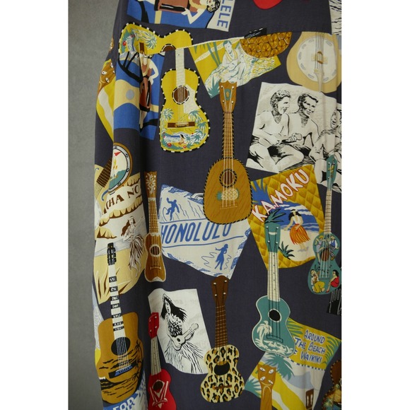 Reyn Spooner Hawaiian Ukulele Print Aloha Shirt Mens XXL Vacation - Picture 3 of 9